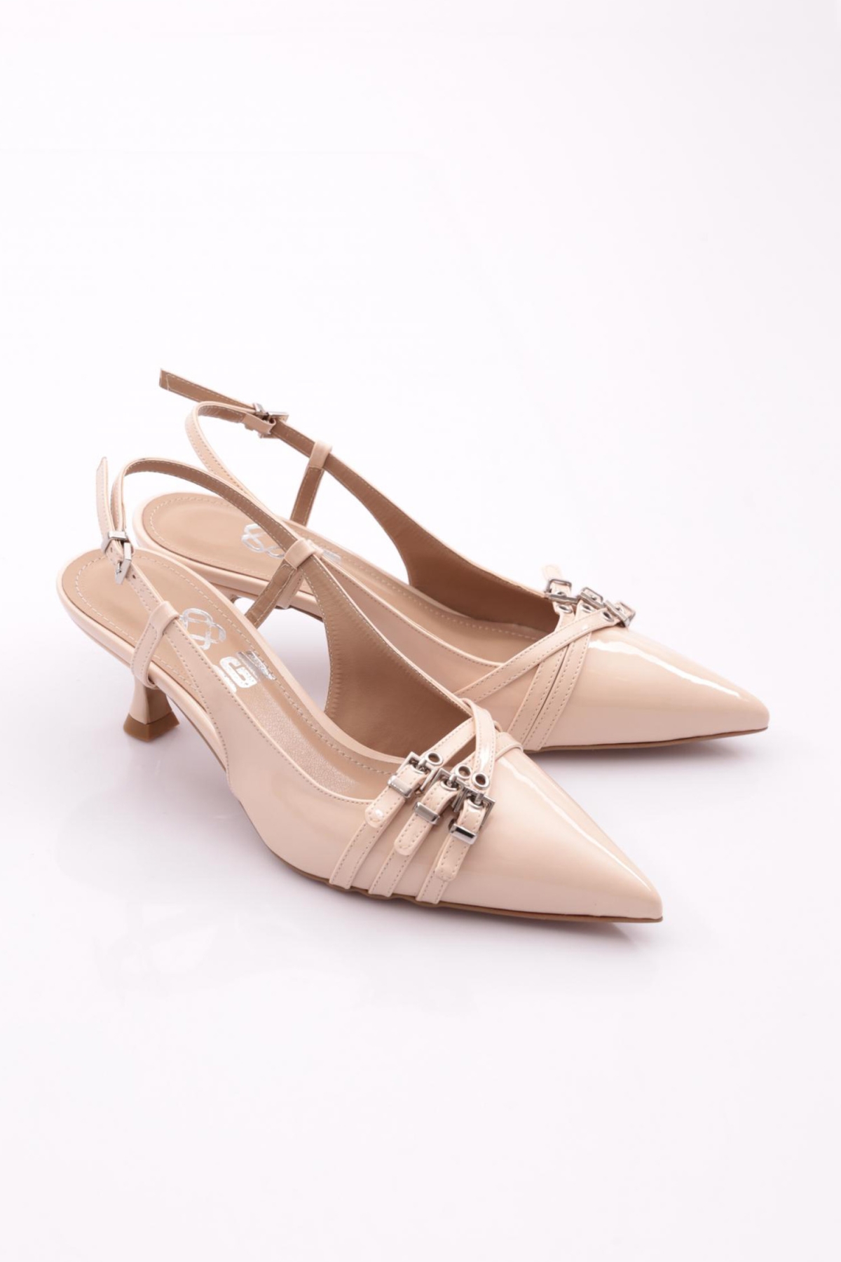 6851 Kadin Kemer Detayli Topuklu Abiye Ayakkabi - Görsel 3