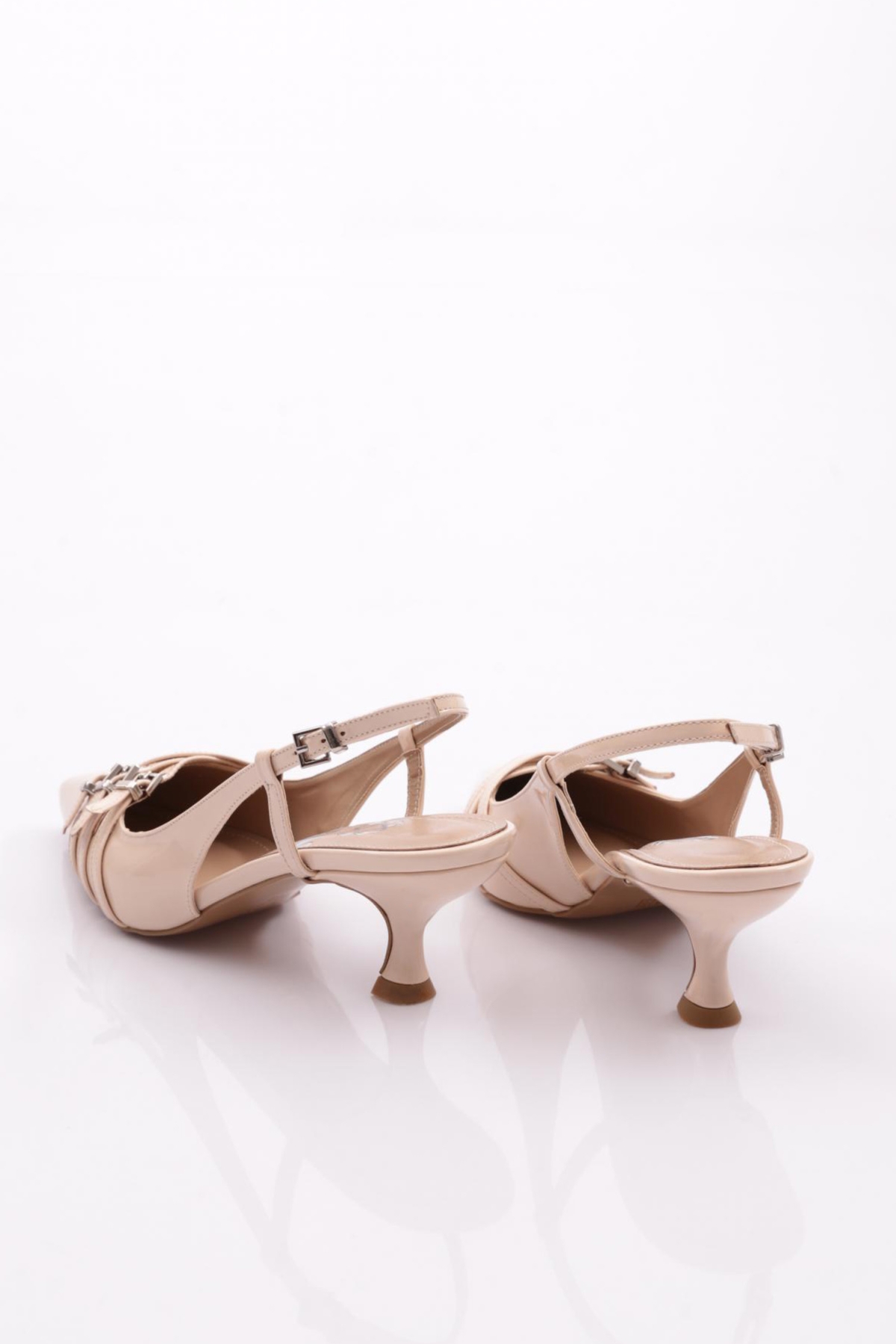 6851 Kadin Kemer Detayli Topuklu Abiye Ayakkabi - Görsel 4