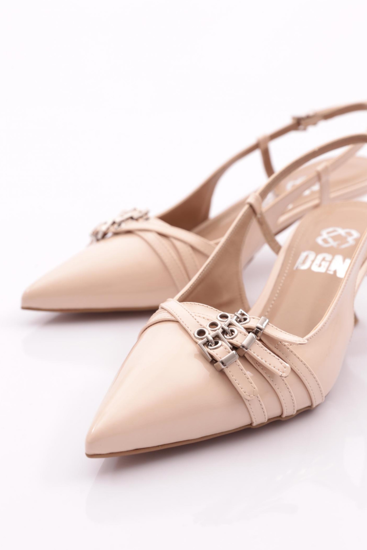 6851 Kadin Kemer Detayli Topuklu Abiye Ayakkabi - Görsel 5