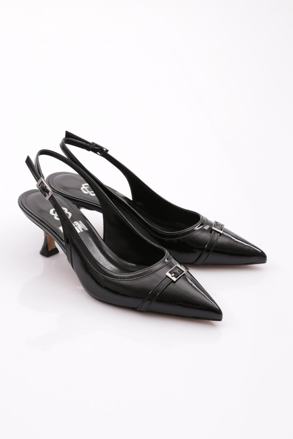 6861 Kadin Üstü Kemer Süslemeli Topuklu Ayakkabi - Görsel 3
