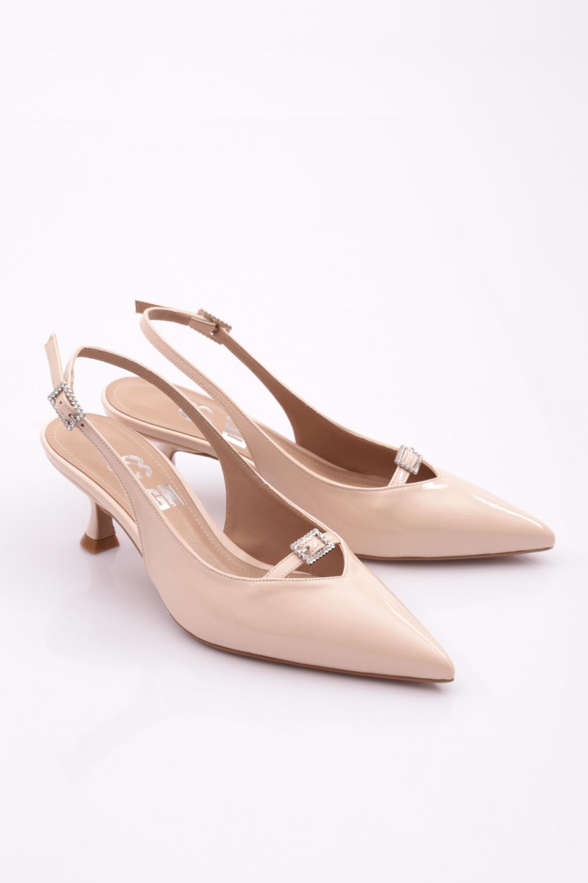 6857 Kadin Arkasi Açik Topuklu Ayakkabi - Görsel 3