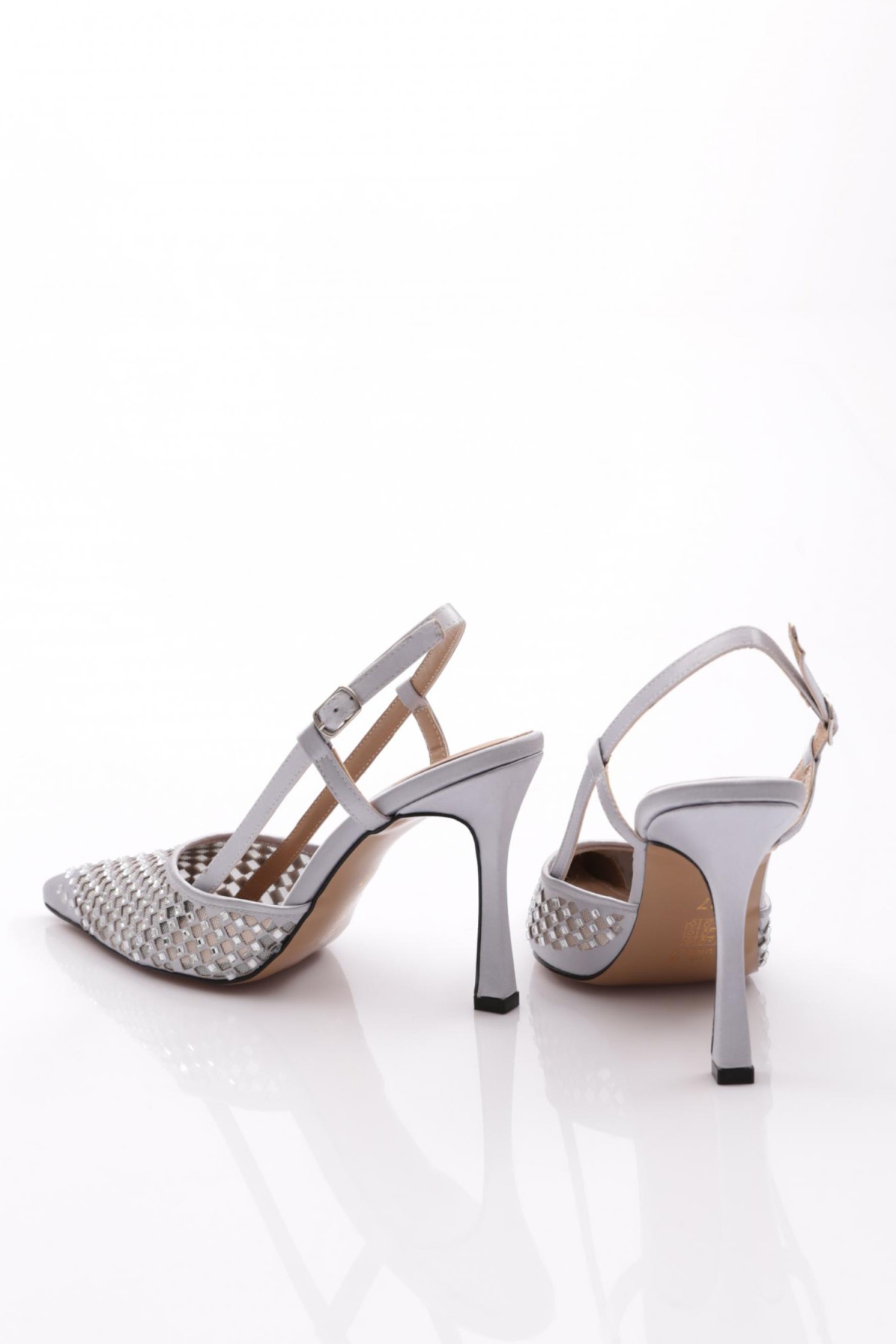 6704 Kadin Arkadan Bağli Topuklu Abiye Ayakkabi - Görsel 4