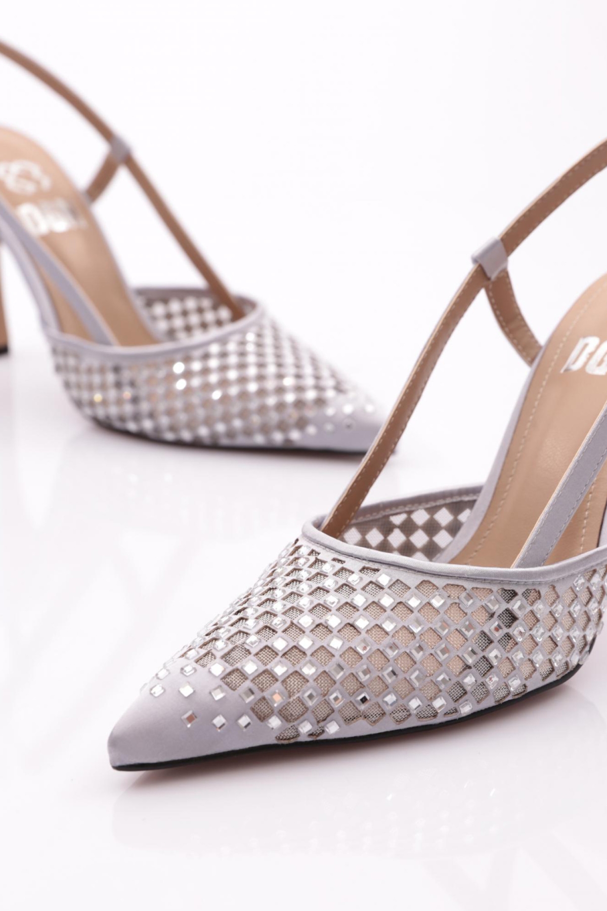 6704 Kadin Arkadan Bağli Topuklu Abiye Ayakkabi - Görsel 5