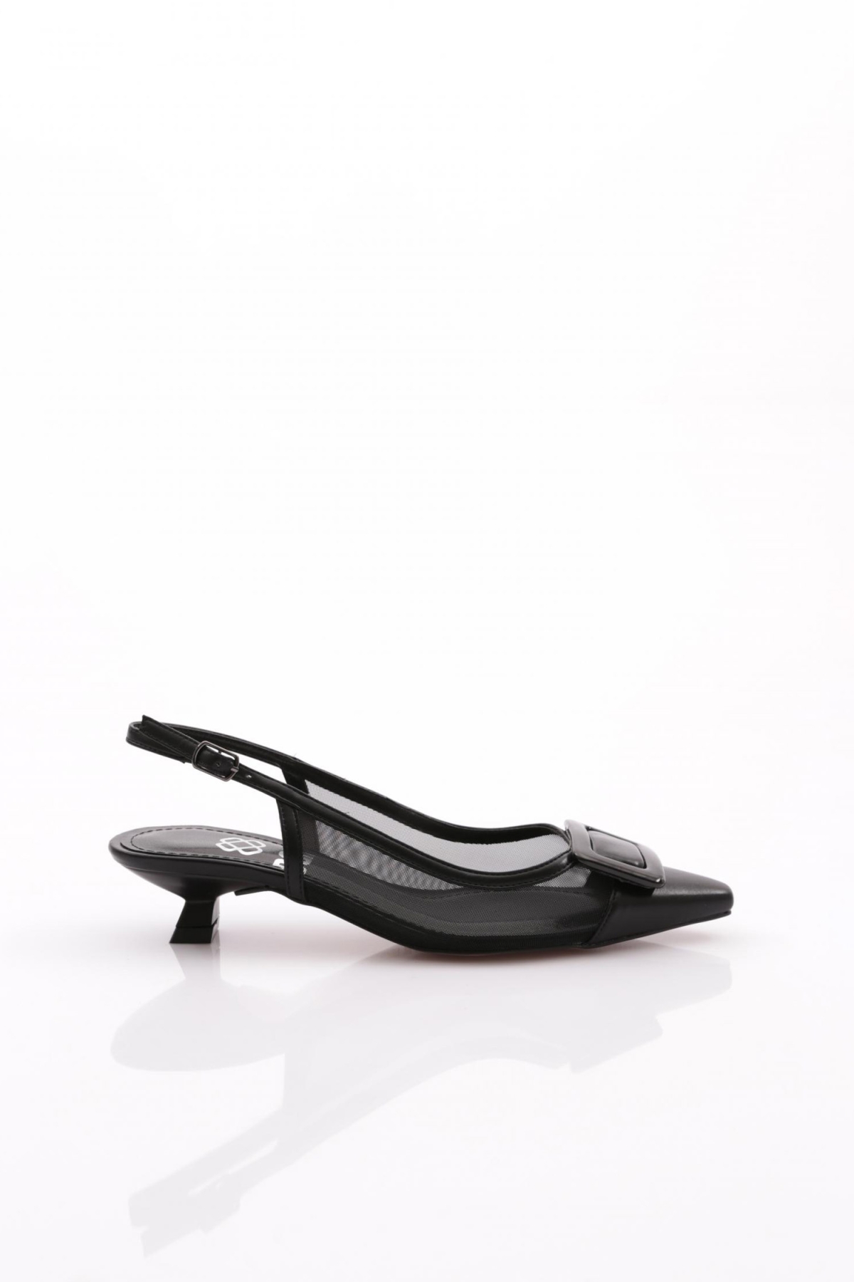 6355 Kadin Tokali Arkadan Bağlamali Topuklu Ayakkabi - Görsel 2