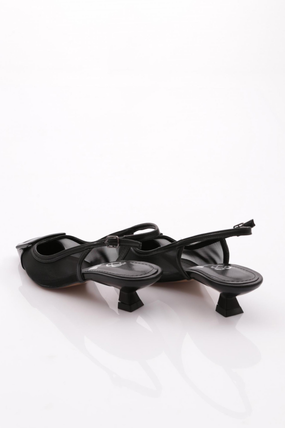 6355 Kadin Tokali Arkadan Bağlamali Topuklu Ayakkabi - Görsel 4