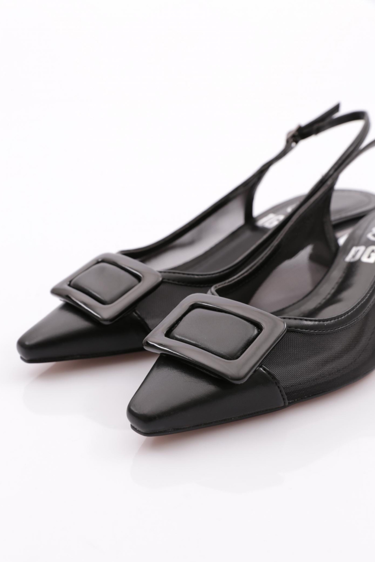 6355 Kadin Tokali Arkadan Bağlamali Topuklu Ayakkabi - Görsel 5