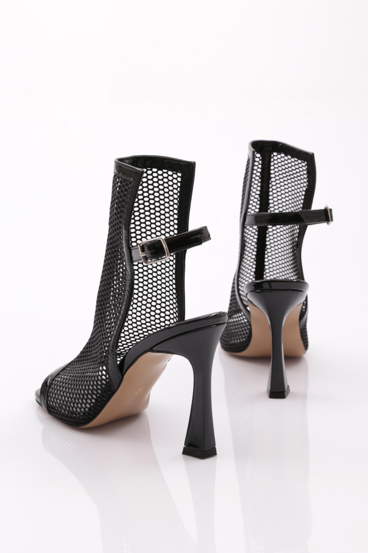 6902 Kadin Arkadan Bağlamali Topuklu Abiye Ayakkabi - Görsel 4