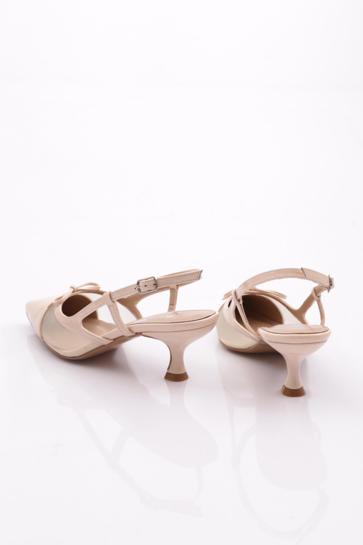 6856 Kadin İp Kurdela Desenli Topuklu Ayakkabi - Görsel 4