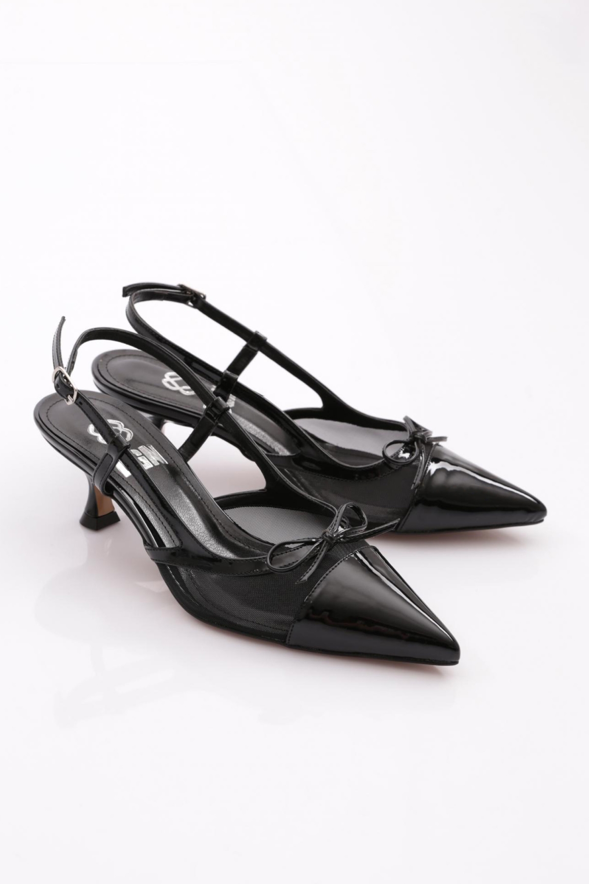 6856 Kadin İp Kurdela Desenli Topuklu Ayakkabi - Görsel 3
