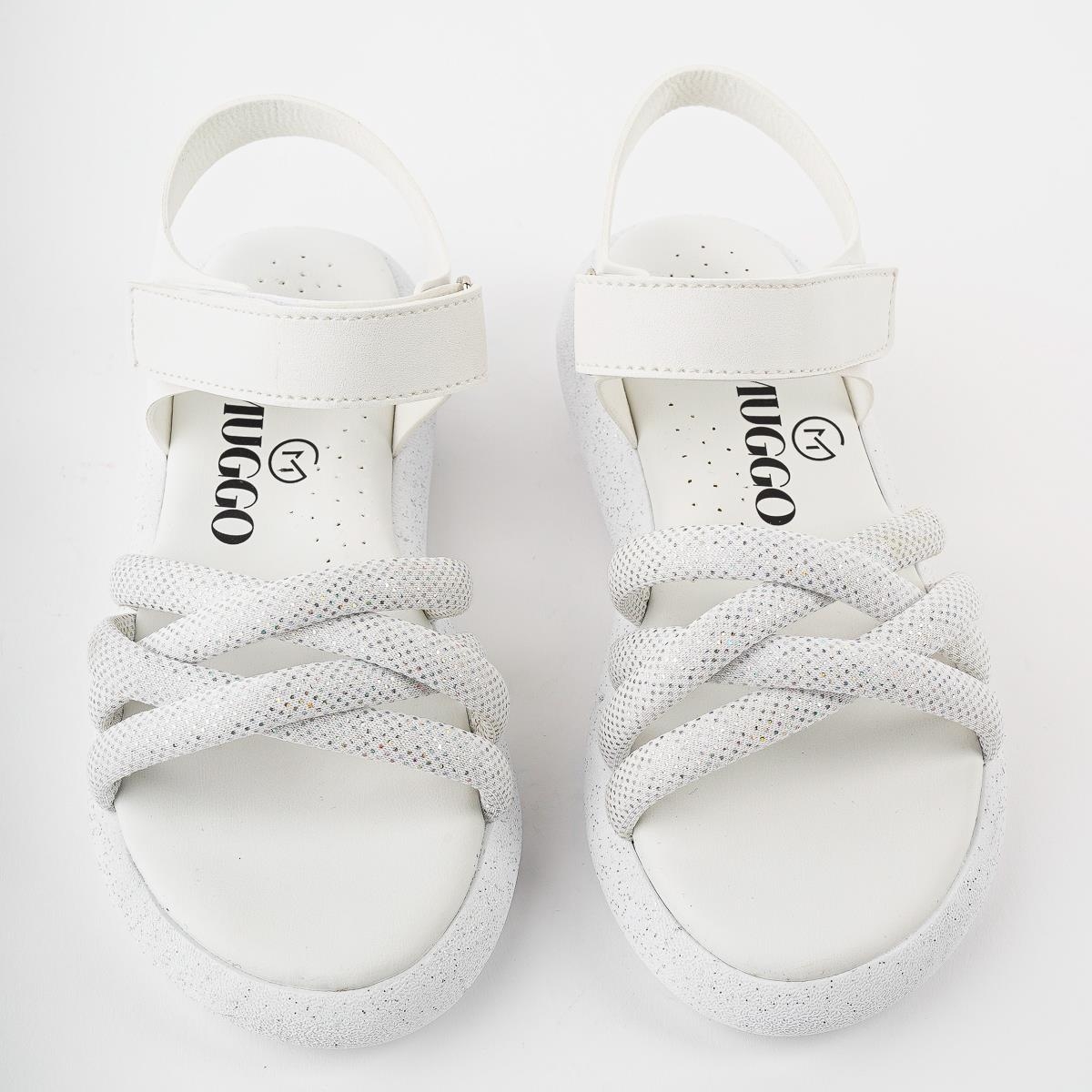 JAZZ Garantili Günlük Ortopedik Hafif Taban Örgü Detaylı Cırtlı Kız Çocuk Sandalet - Görsel 6