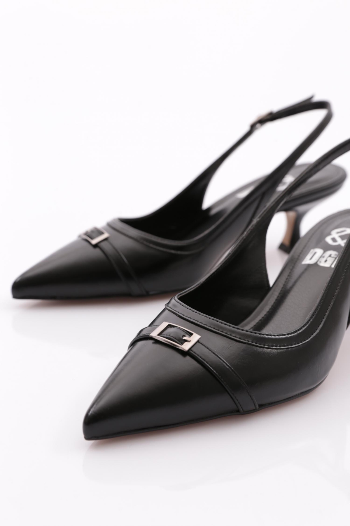 6861 Kadin Üstü Kemer Süslemeli Topuklu Ayakkabi - Görsel 5