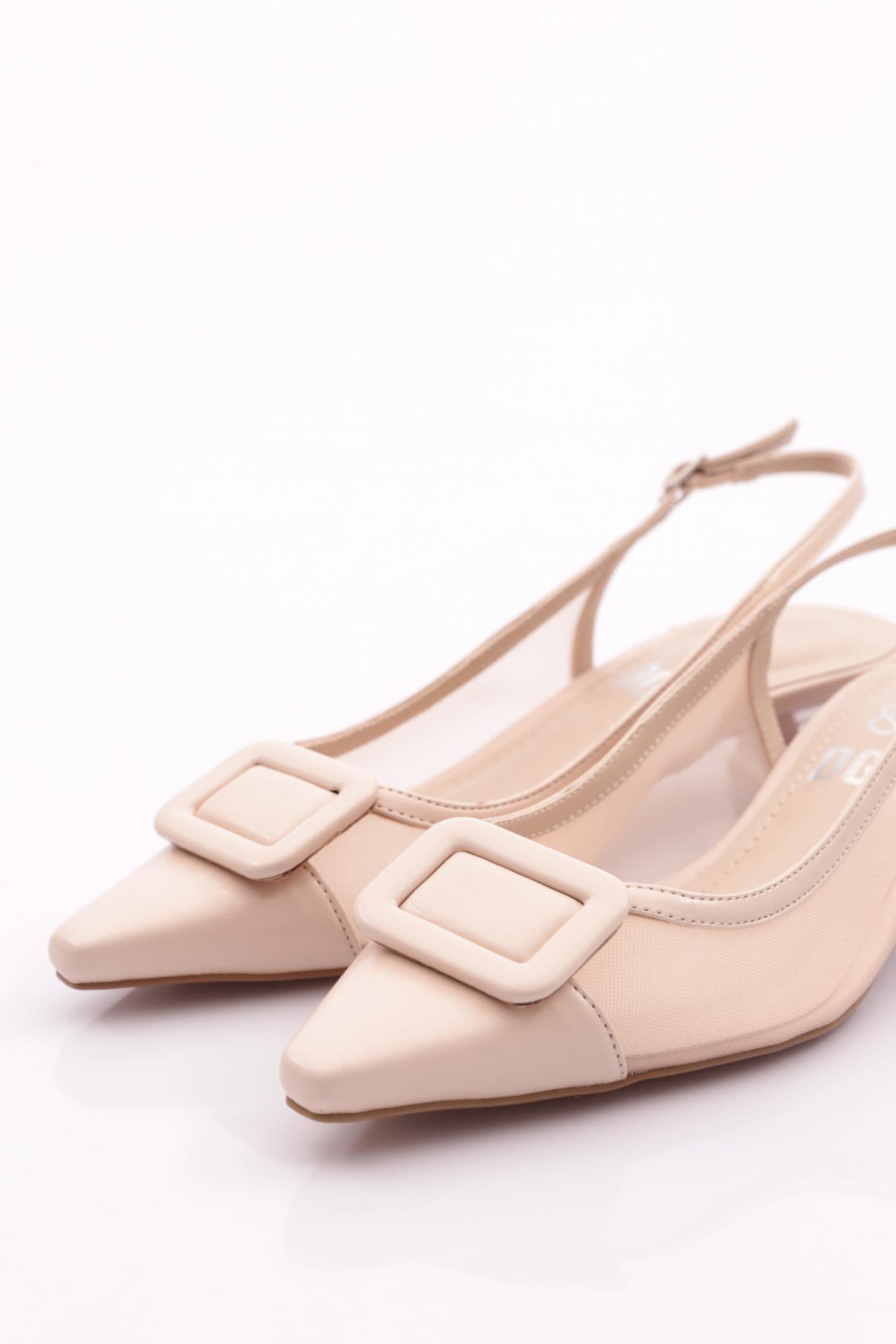 6355 Kadin Tokali Arkadan Bağlamali Topuklu Ayakkabi - Görsel 5