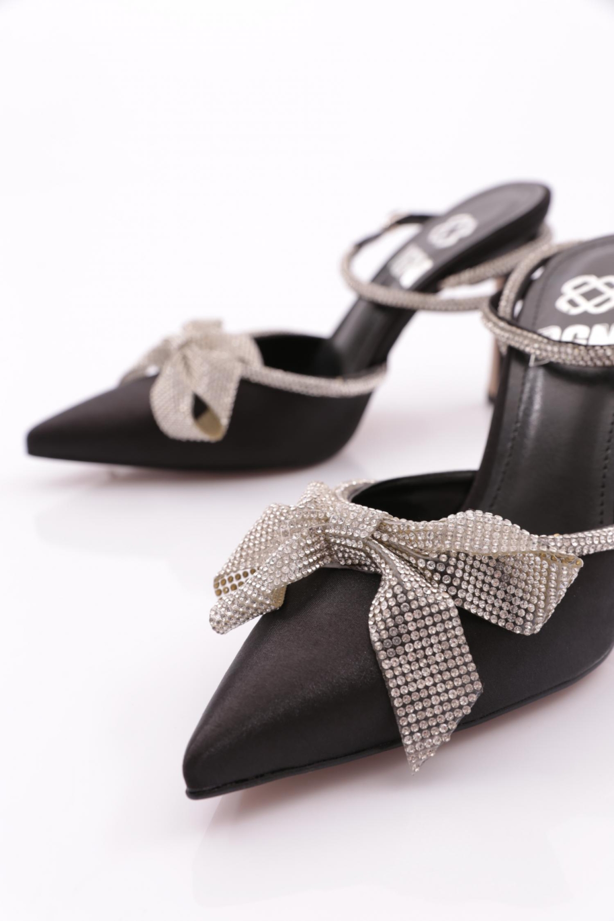 6712 Kadin Taş Kurdela Desenli Abiye Topuklu Ayakkabi - Görsel 5