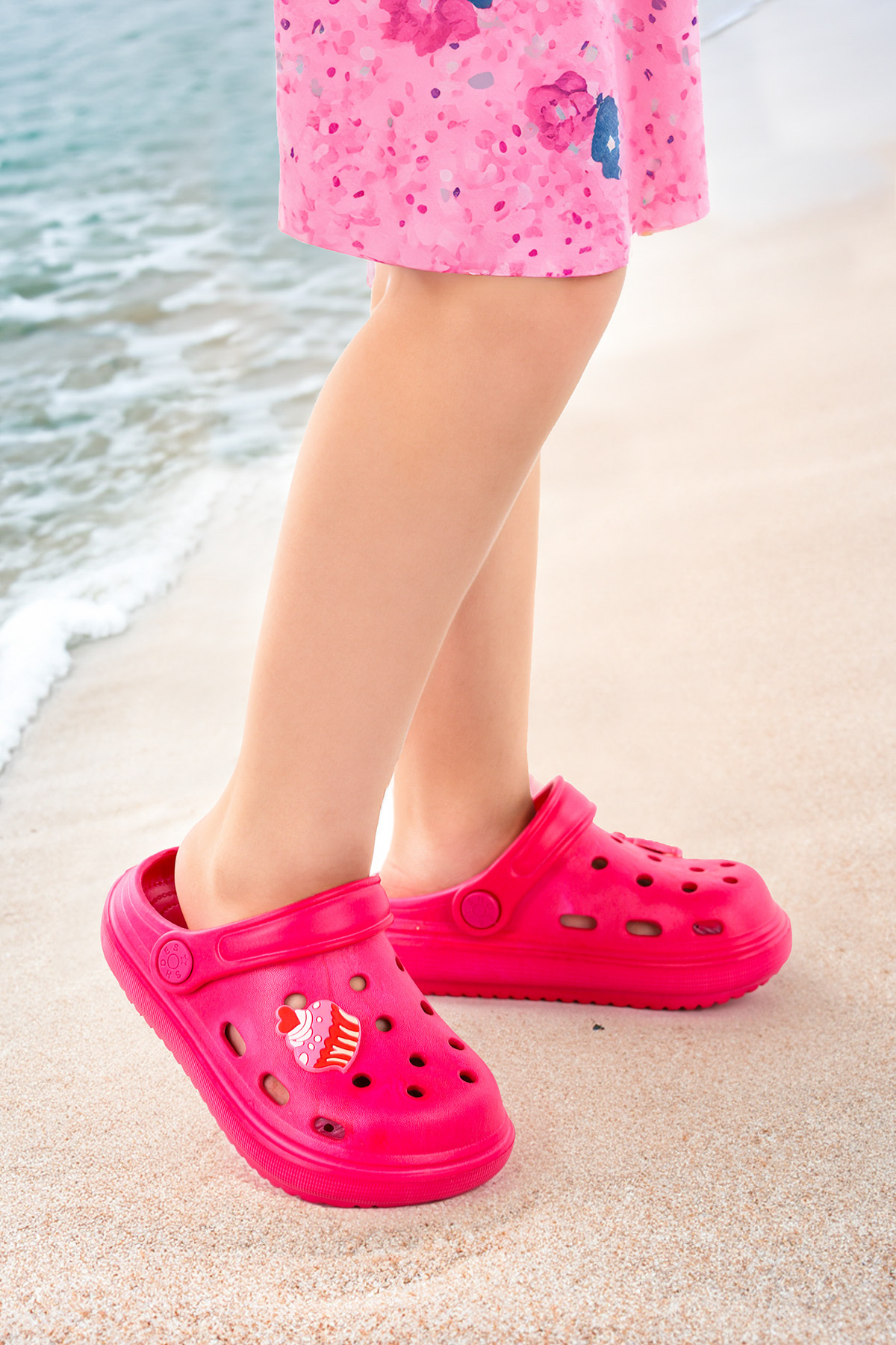 Kiko Kids Kiko Kids Kırmızı Eva Plaj Havuz Okul Kreş Kız Çocuk Terlik Twg 755 Nar Çiçeği Sandalet & Terlik | Flo Kırmızı - 2. görsel