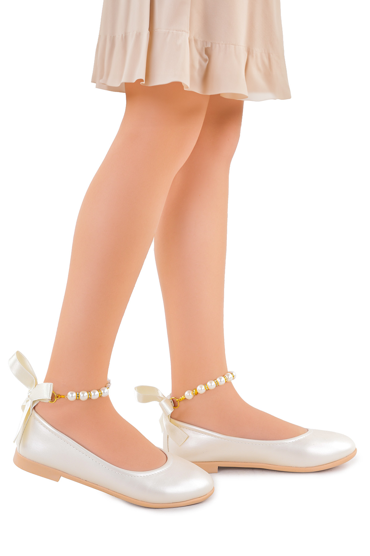 Kiko Kids Kiko Kids Blanch Cilt İncilli Lastikli Kız Çocuk Babet Ayakkabı Bej | Flo Bej - 2. görsel