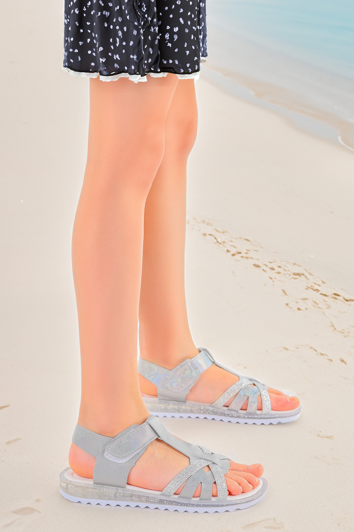 Kız Çocuk Sandalet Arz 2350 Gümüş - Görsel 4