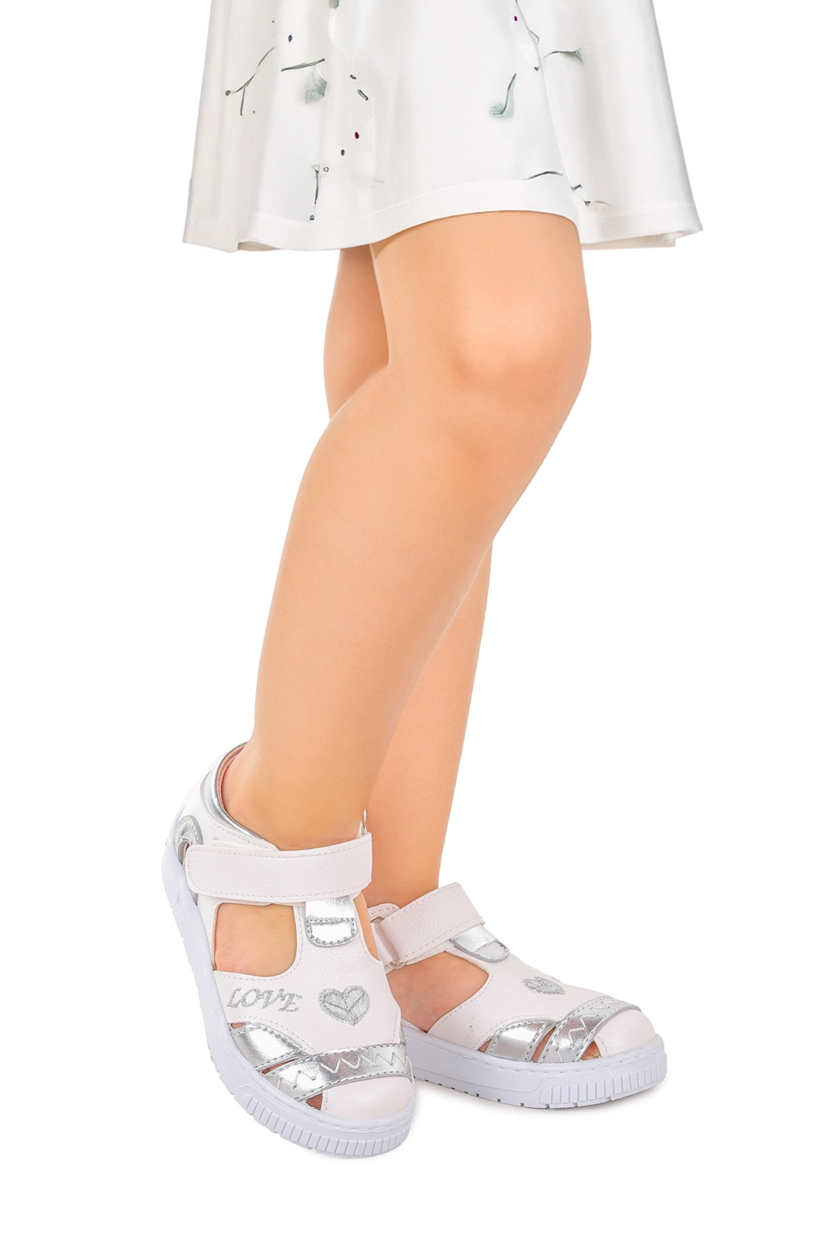 Kız Çocuk Günlük Ayakkabı Arz 2328 Beyaz - Gümüş - Görsel 3