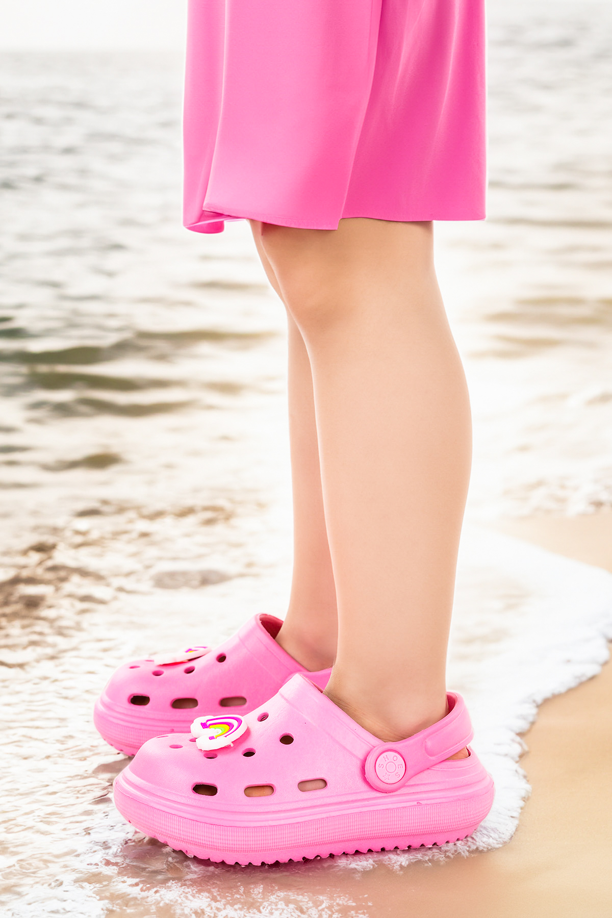 Bester Eva Plaj Havuz Okul Kreş Kız Çocuk Terlik Pembe - Görsel 2