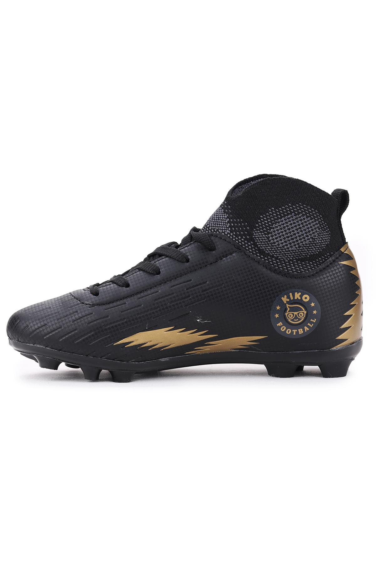 142 FKP Boğazlı Krampon Çim Saha Erkek Çocuk Futbol Ayakkabı Siyah - Altın - Görsel 6