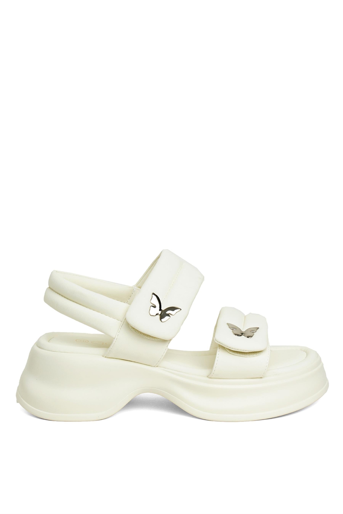 24Y420-2 Kadın Düz Sandalet Beyaz - Görsel 2