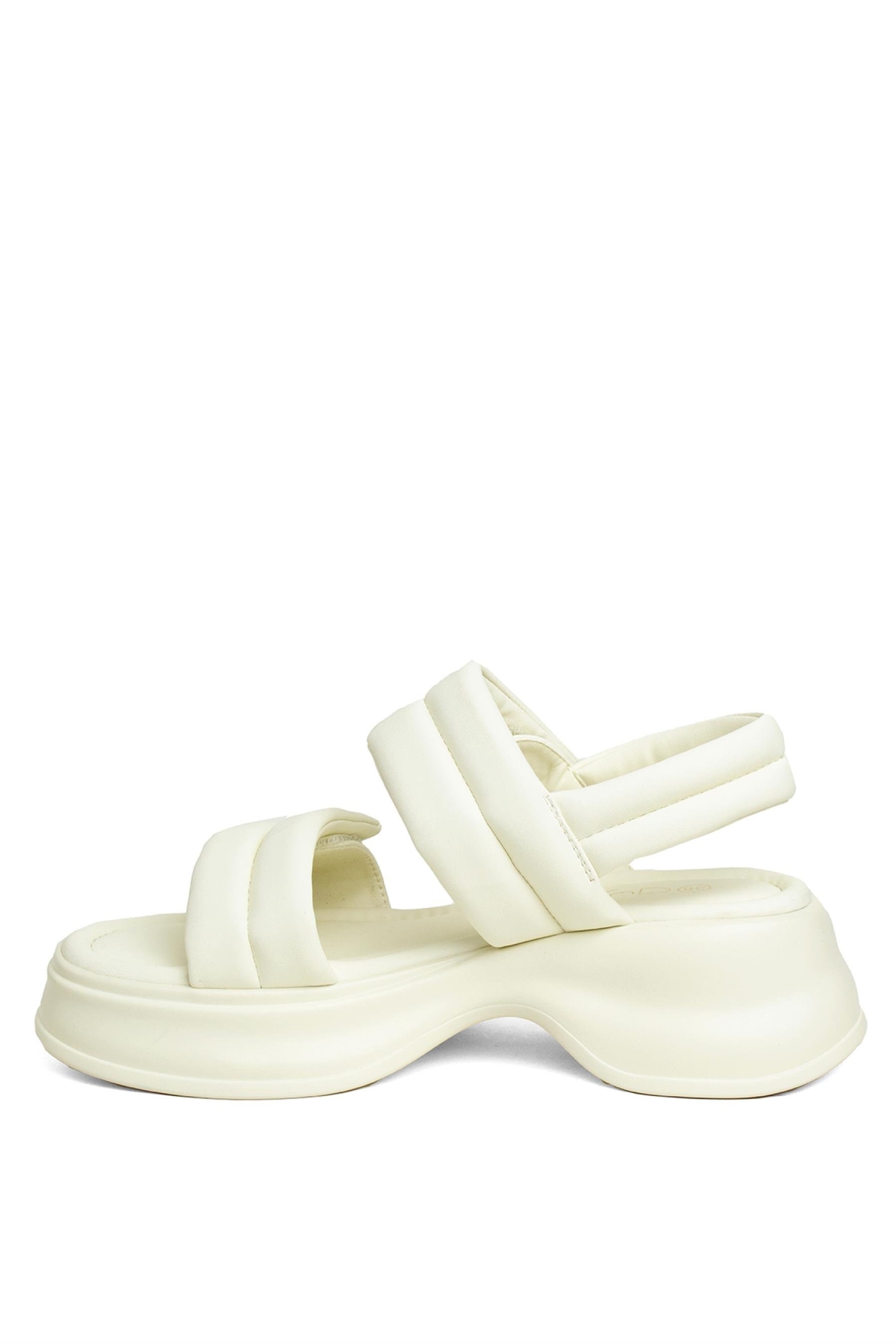 24Y420-2 Kadın Düz Sandalet Beyaz - Görsel 4