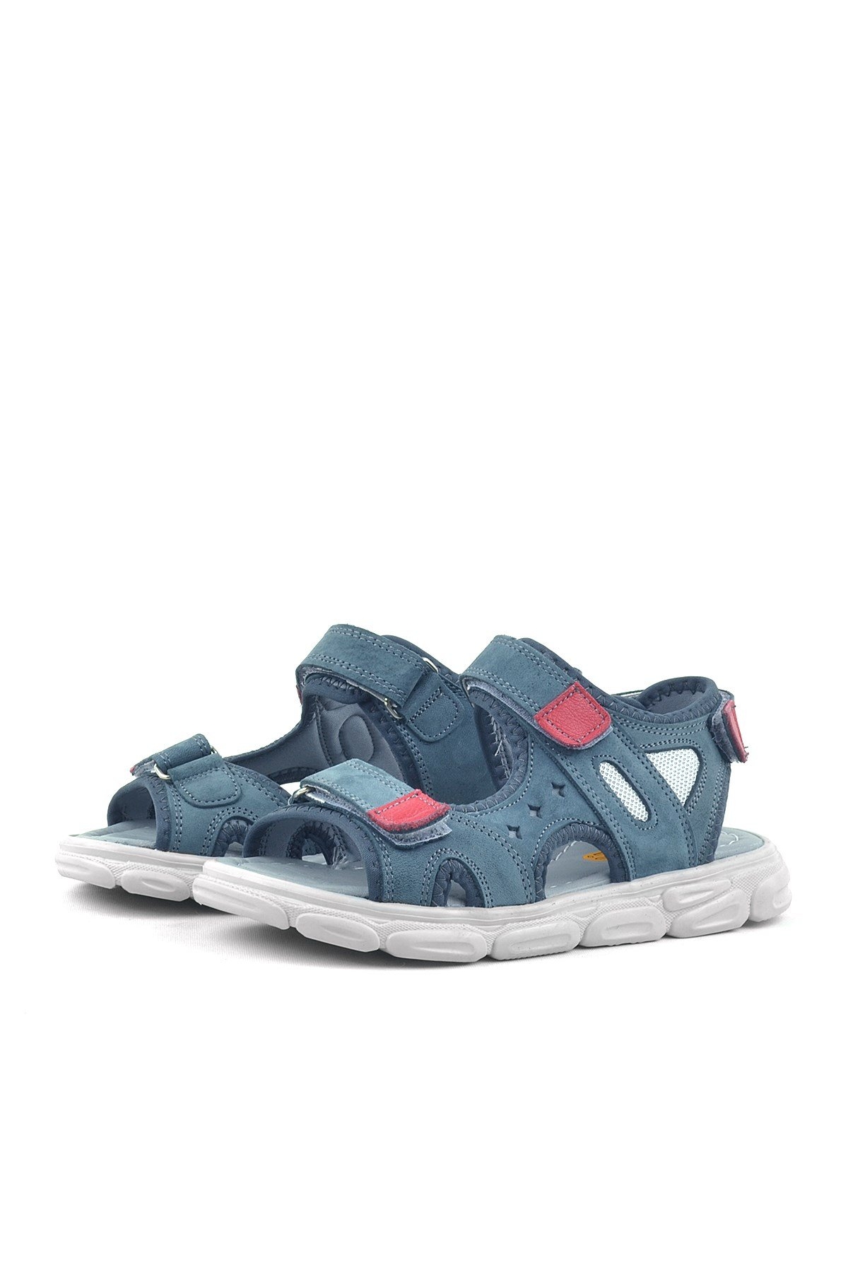 Flint Hakiki Deri Gri Çocuk Sandalet - Görsel 5