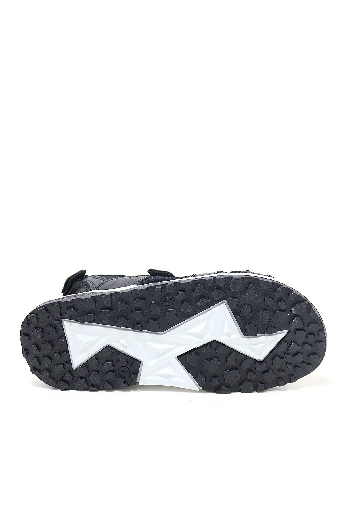 Hakiki Deri Siyah Konfor Tabanlı Cırtlı Çocuk Sandalet - Görsel 8