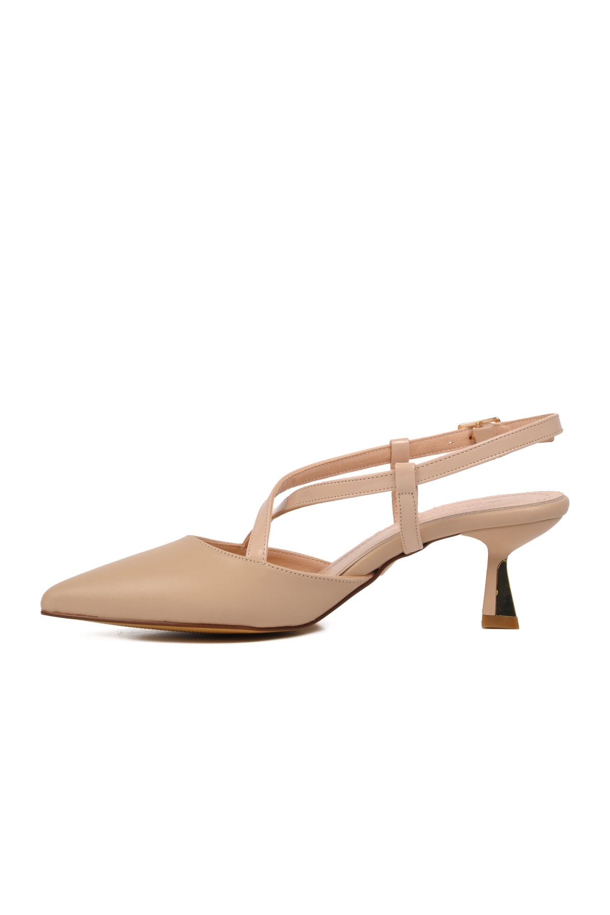 357078 Bej Kadın Topuklu Ayakkabı - Görsel 3