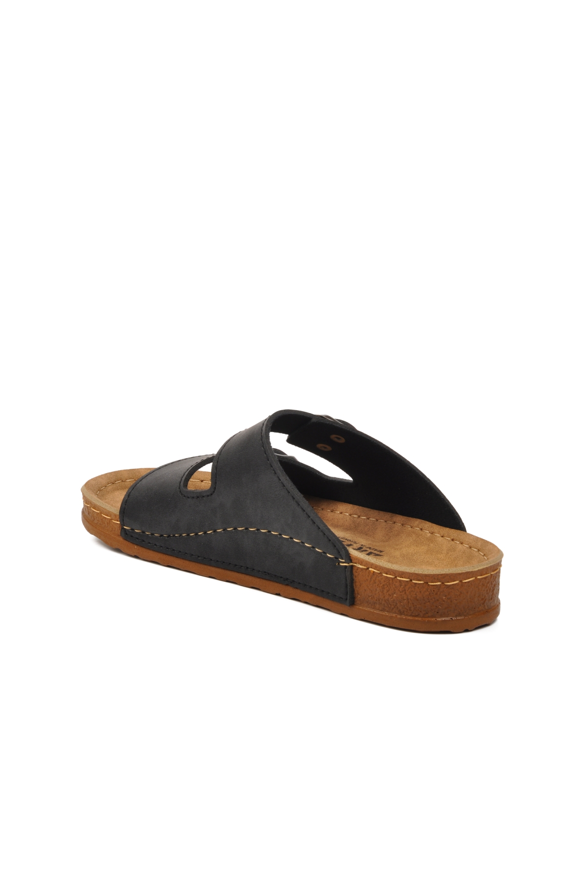 20-972 Siyah Kadın Çift Bantlı Terlik - Görsel 5