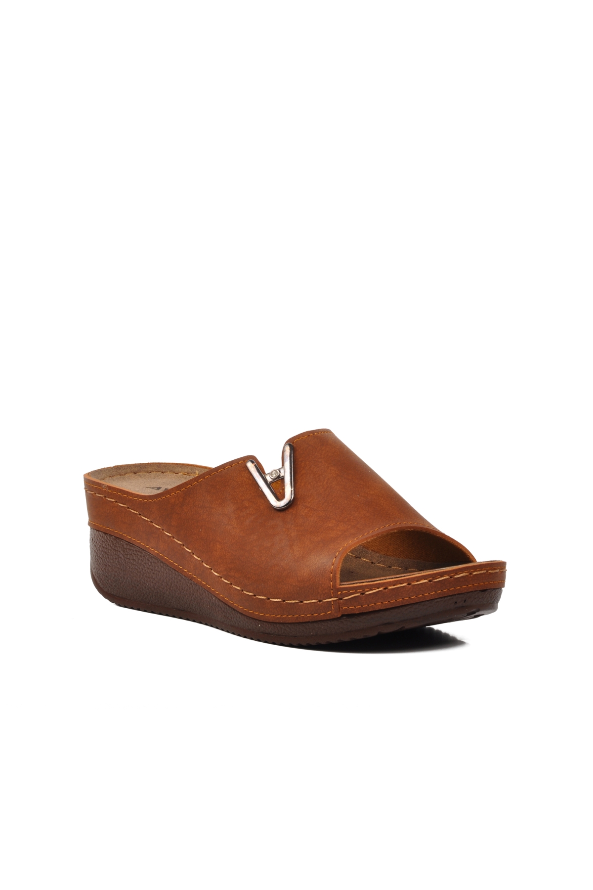 38-973 Taba Kadın Dolgu Topuk Terlik - Görsel 4