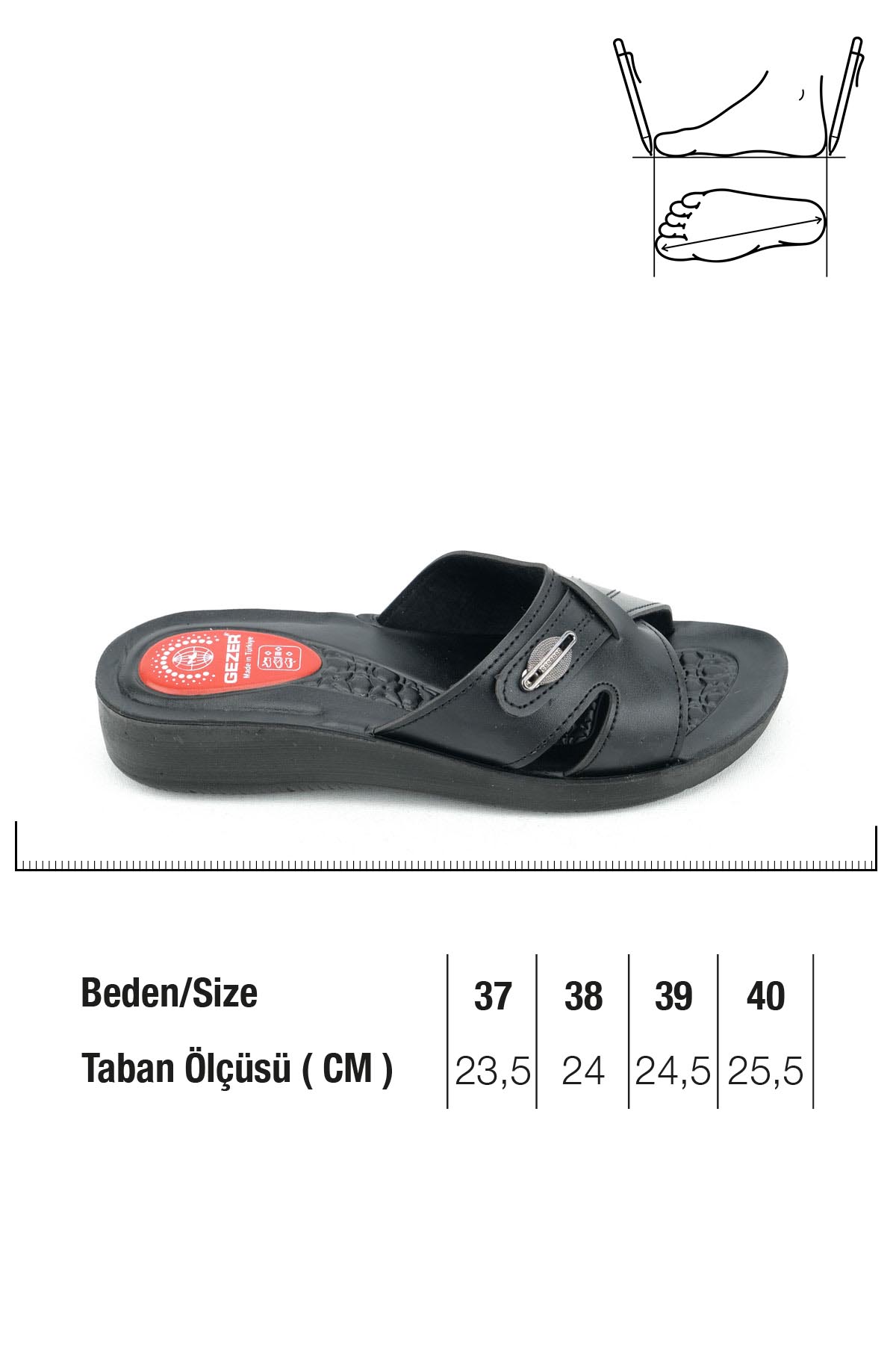 Gezer Gezer Siyah Kadın Yazlık Suni Deri Rahat Taban Günlük Terlik Sandalet & Terlik | Flo Siyah - 3. görsel