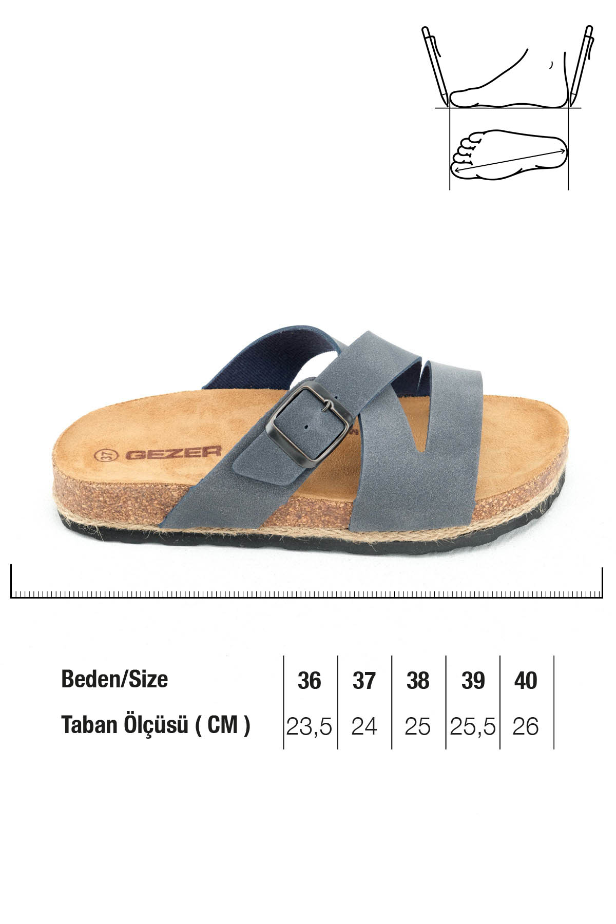 Yazlık Kadın Mantarlı PVC Taban Tek Tokalı Ayarlanabilir Rahat Günlük Terlik - Görsel 3