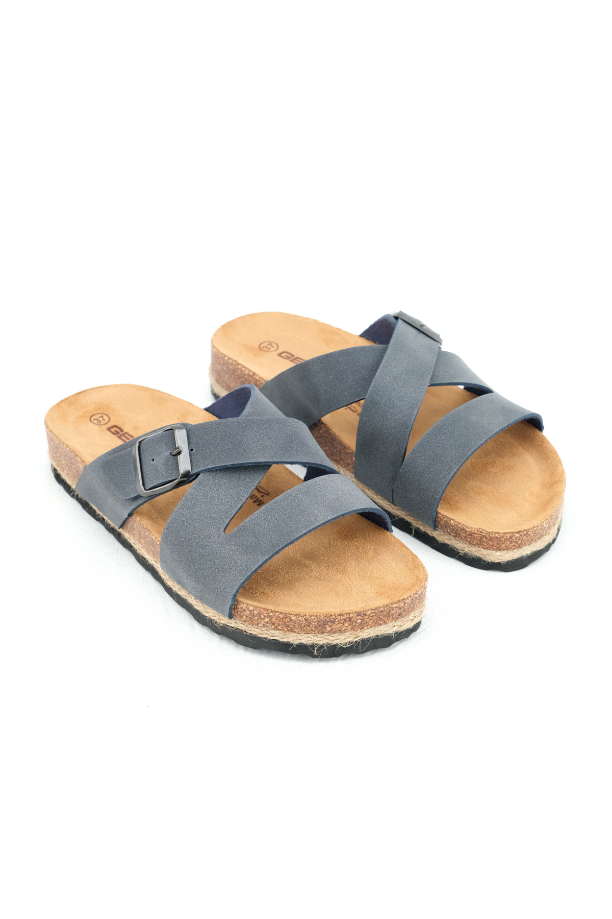 Yazlık Kadın Mantarlı PVC Taban Tek Tokalı Ayarlanabilir Rahat Günlük Terlik - Görsel 4