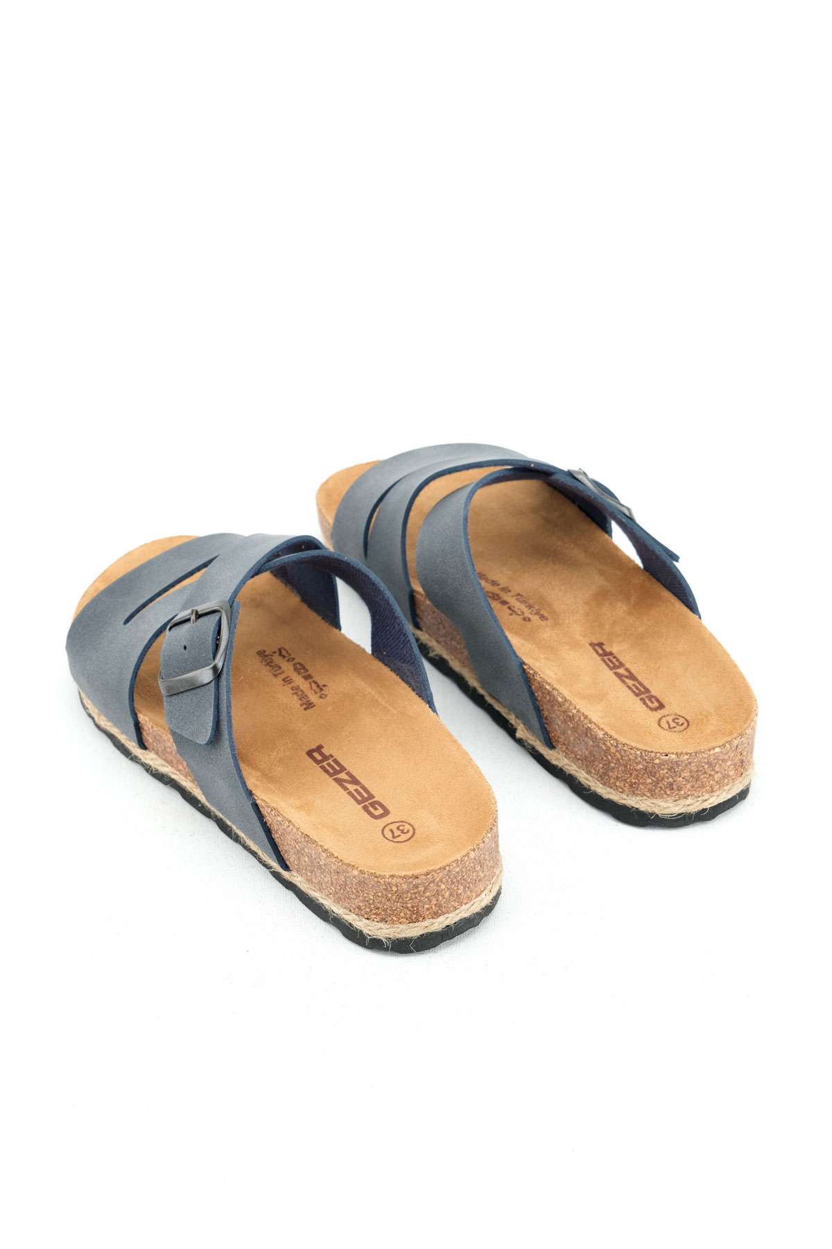 Yazlık Kadın Mantarlı PVC Taban Tek Tokalı Ayarlanabilir Rahat Günlük Terlik - Görsel 5