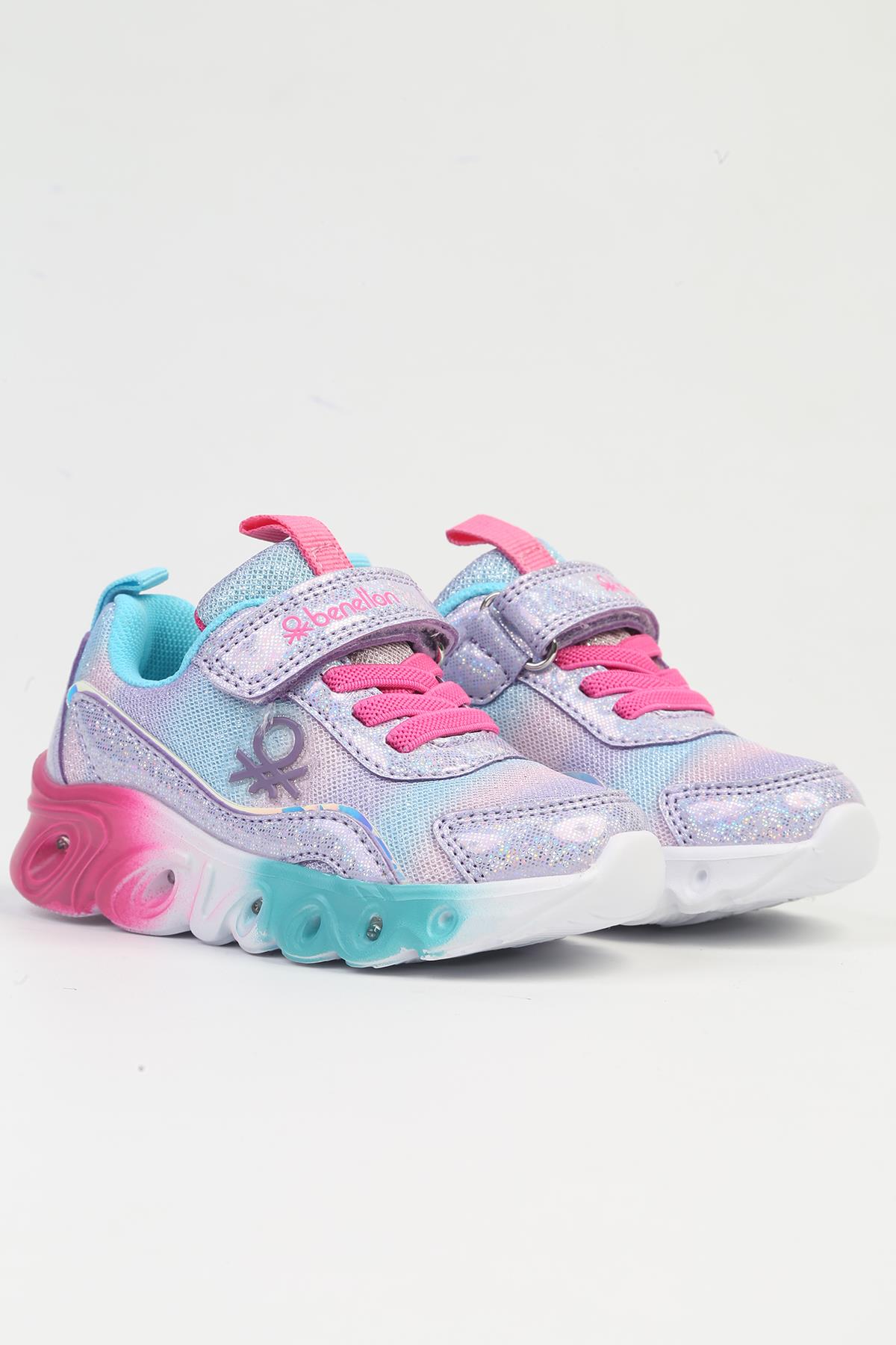 ® İTHAL Lila Işıklı Çocuk Spor Ayakkabı BNI-10136 - Görsel 3