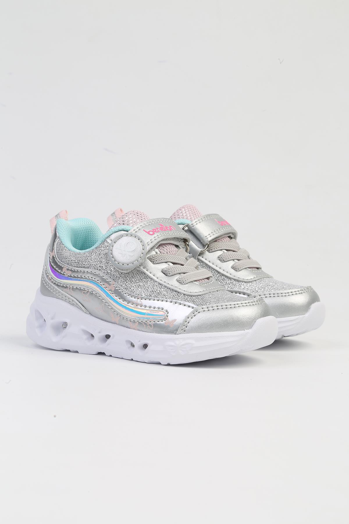 ® İTHAL Gri Işıklı Çocuk Spor Ayakkabı BNI-10131 - Görsel 3