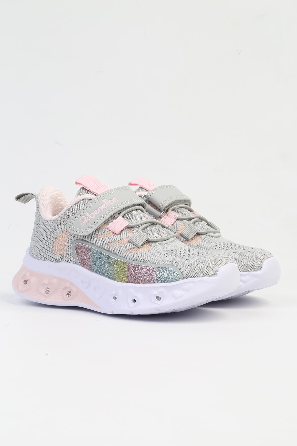 ® İTHAL Gri Işıklı Çocuk Spor Ayakkabı BNI-10124 - Görsel 3