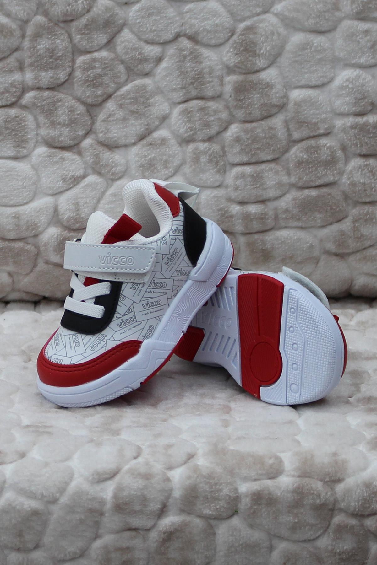 346.B24Y.142 Ling Beyaz Siyah Anatomik Erkek Çocuk Ayakkabı - Görsel 5