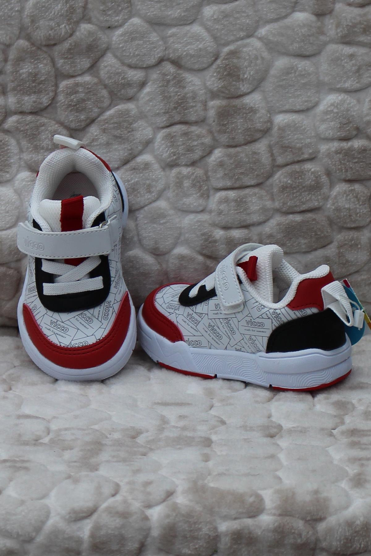 346.B24Y.142 Ling Beyaz Siyah Anatomik Erkek Çocuk Ayakkabı - Görsel 6