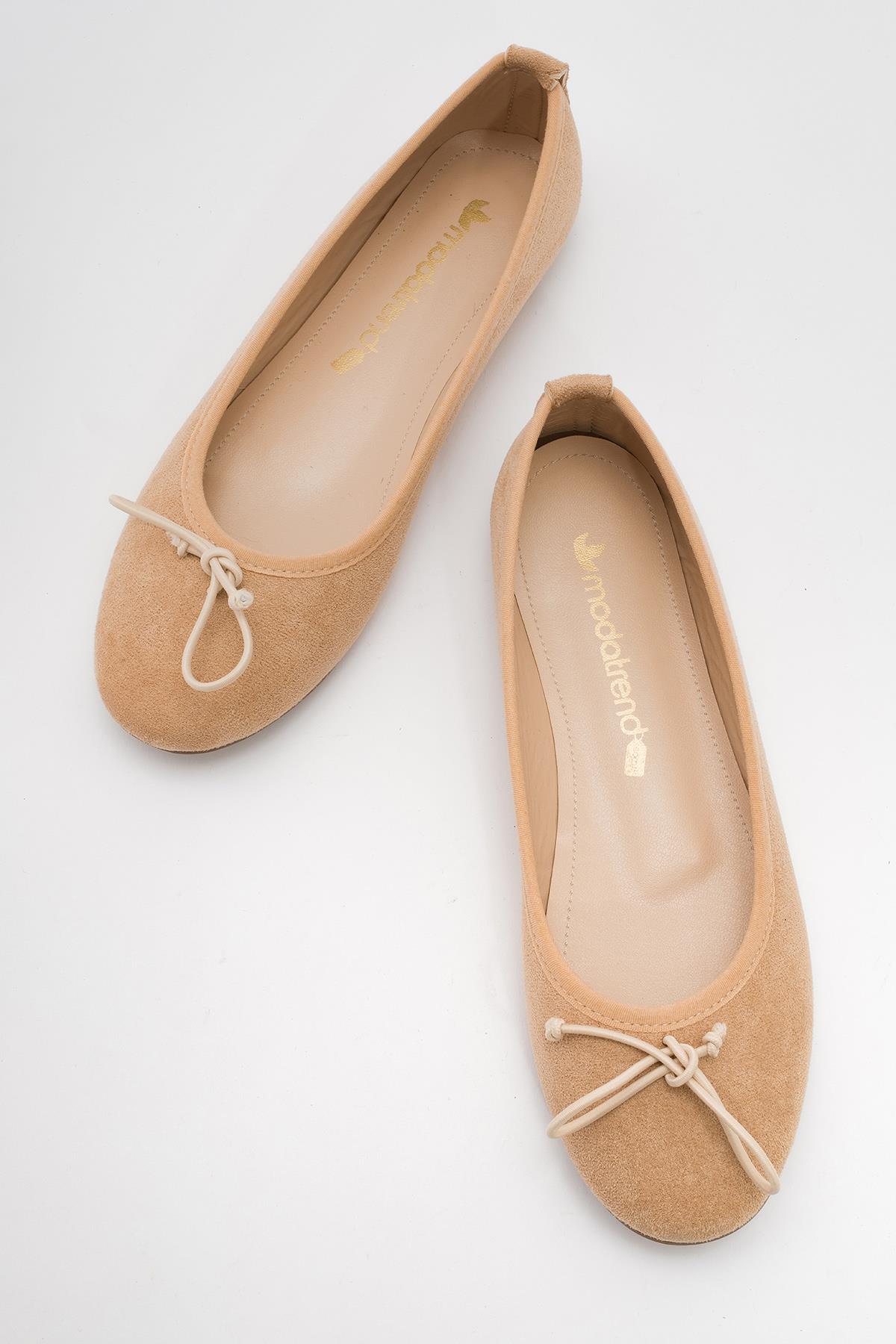 Bağcık Detay Kadın Babet TEN SÜET - Görsel 6