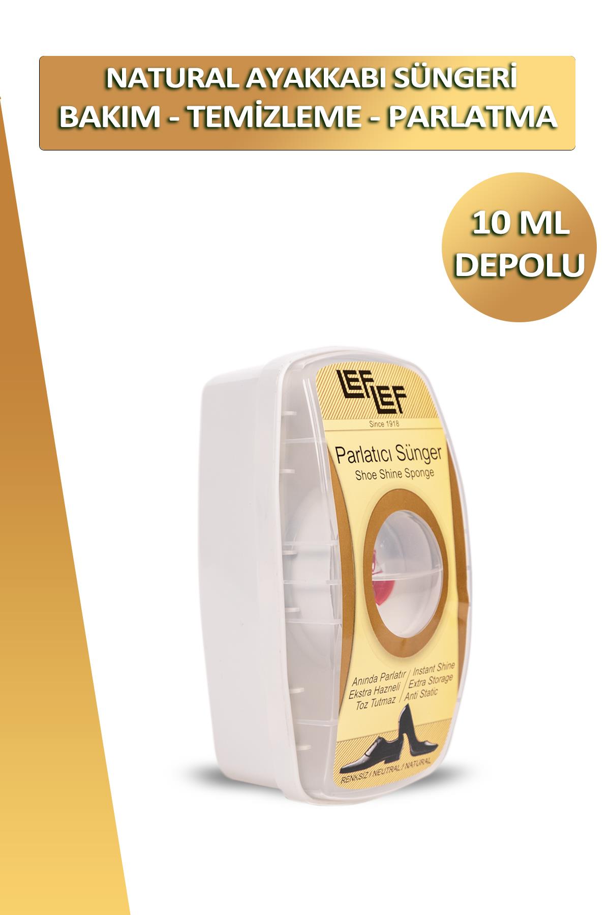 Bağcık + Nuri Leflef Ayakkabı Bakım Temizleme ve Parlatma Süngeri Depolu 10 ML Set