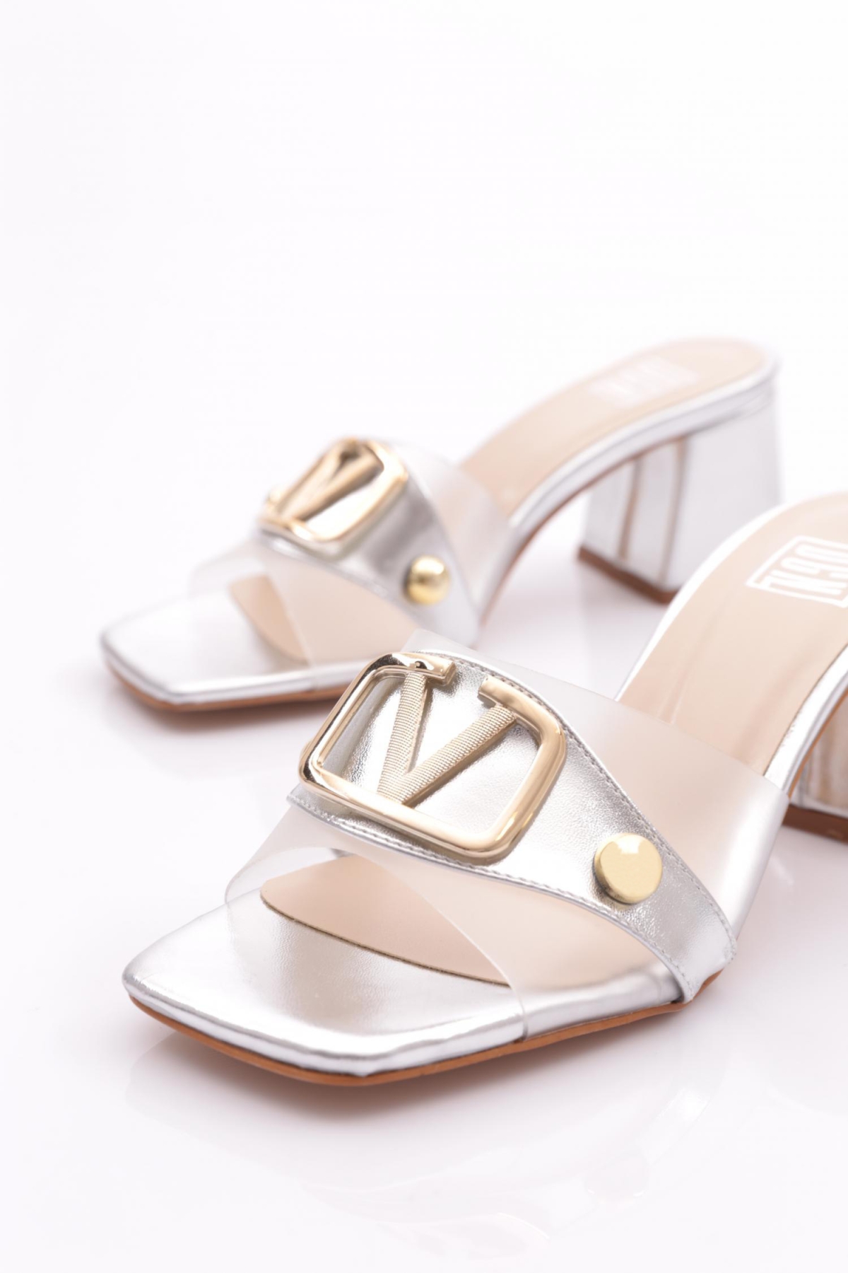 Dgn Dgn Çok Renkli 839 Kadin V Tokali Topuklu Terlik Sandalet & Terlik | Flo Çok Renkli - 5. görsel