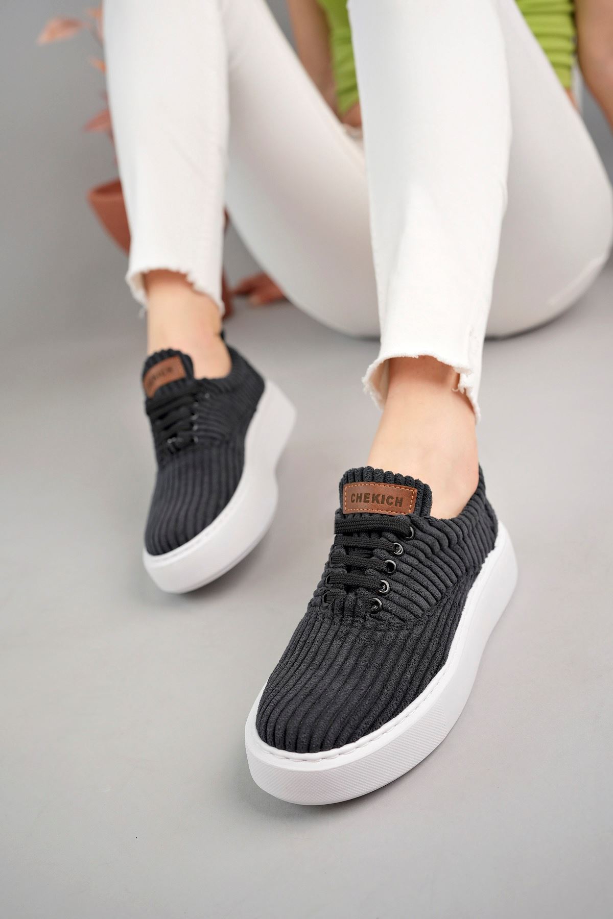 CH173 KBT Velluto Kadın Ayakkabı SIYAH - Görsel 3