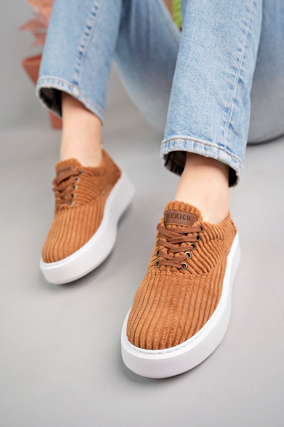 CH173 KBT Velluto Kadın Ayakkabı TABA - Görsel 3