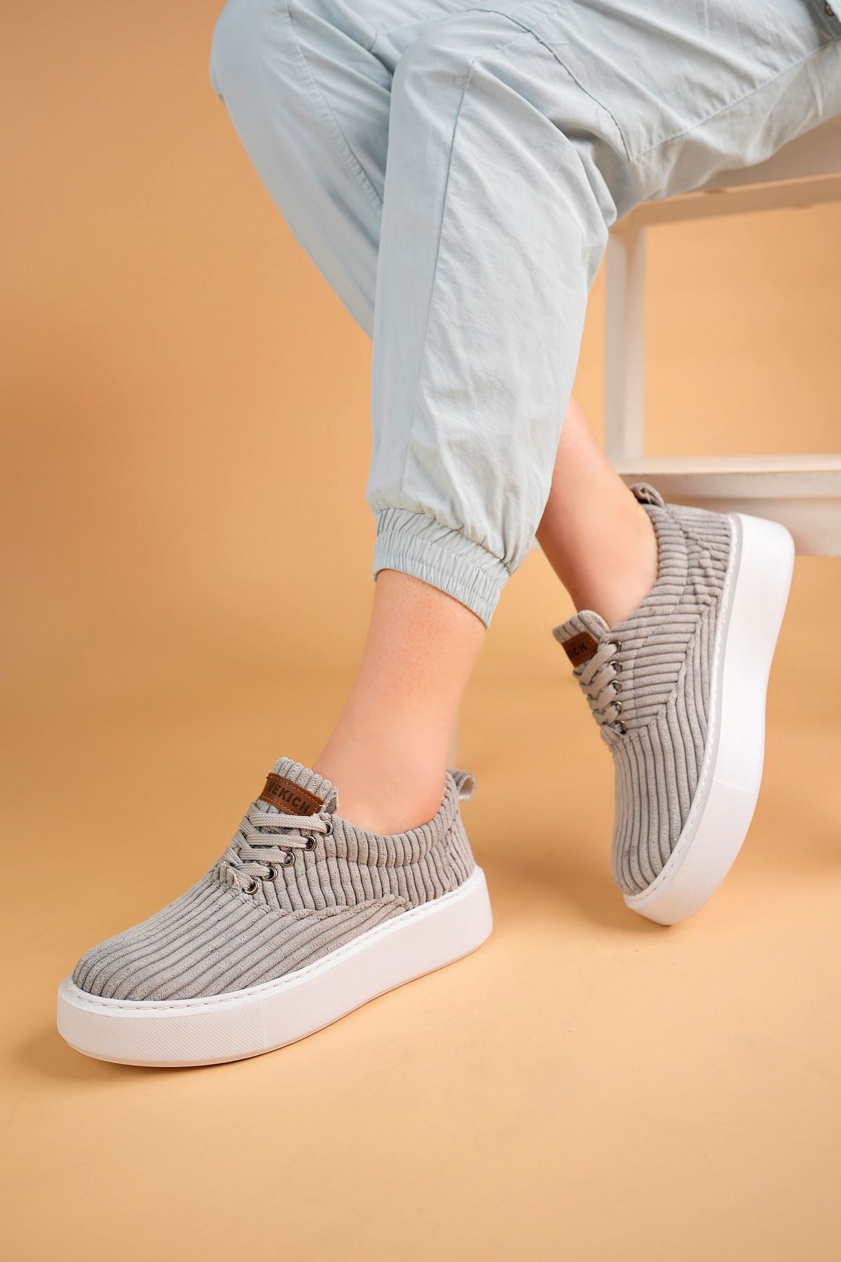 CH173 KBT Velluto Kadın Ayakkabı ANTRASIT - Görsel 3