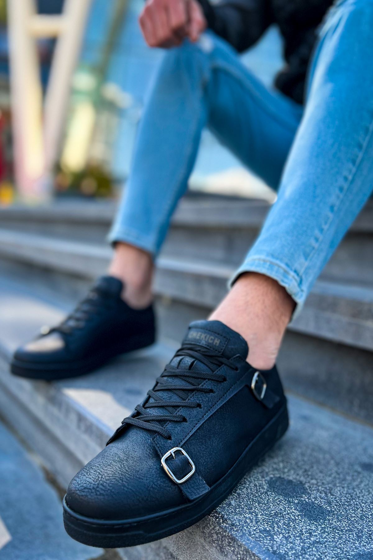 CH191 CST Side Buckle Erkek Ayakkabı SIYAH - Görsel 2