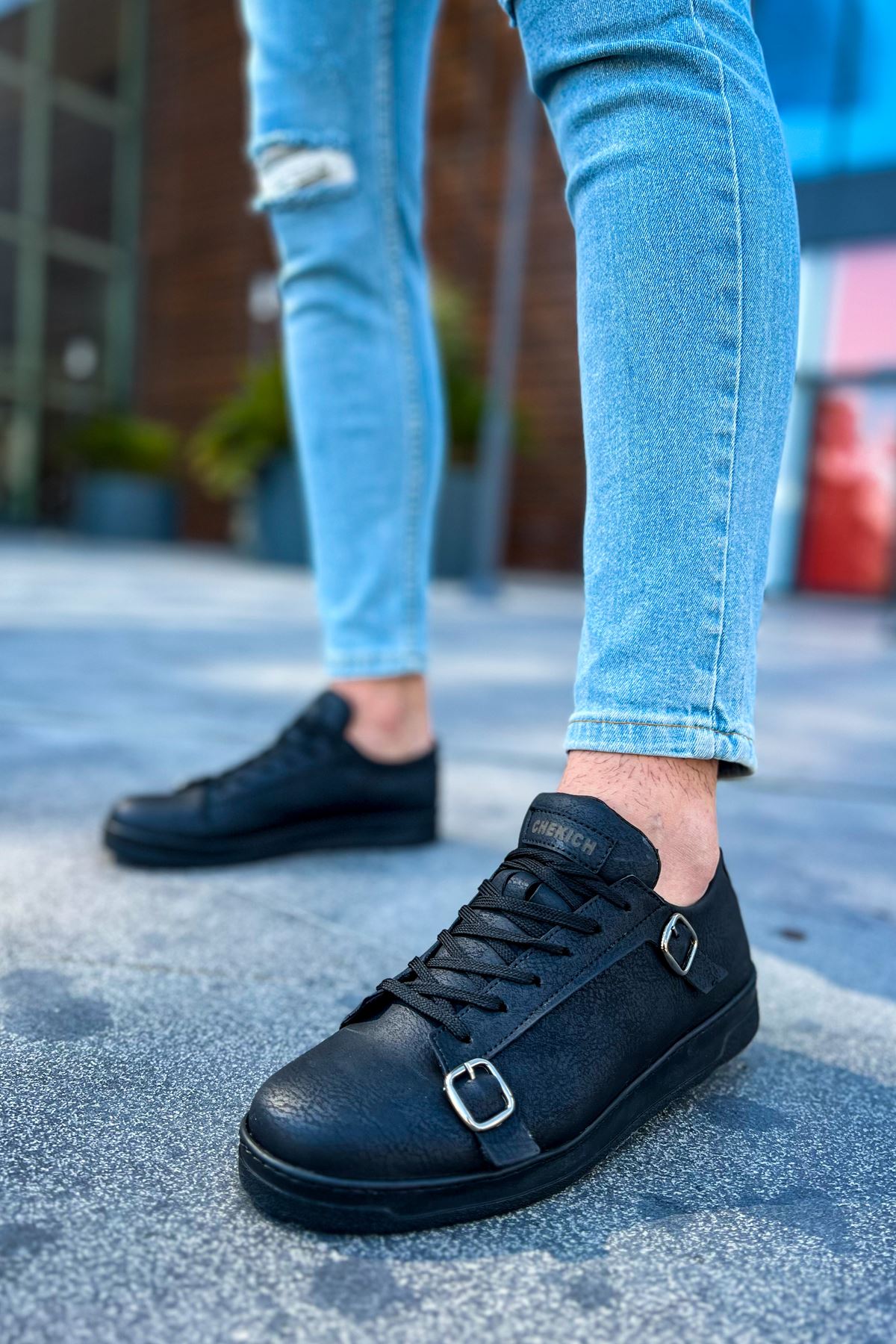 CH191 CST Side Buckle Erkek Ayakkabı SIYAH - Görsel 4