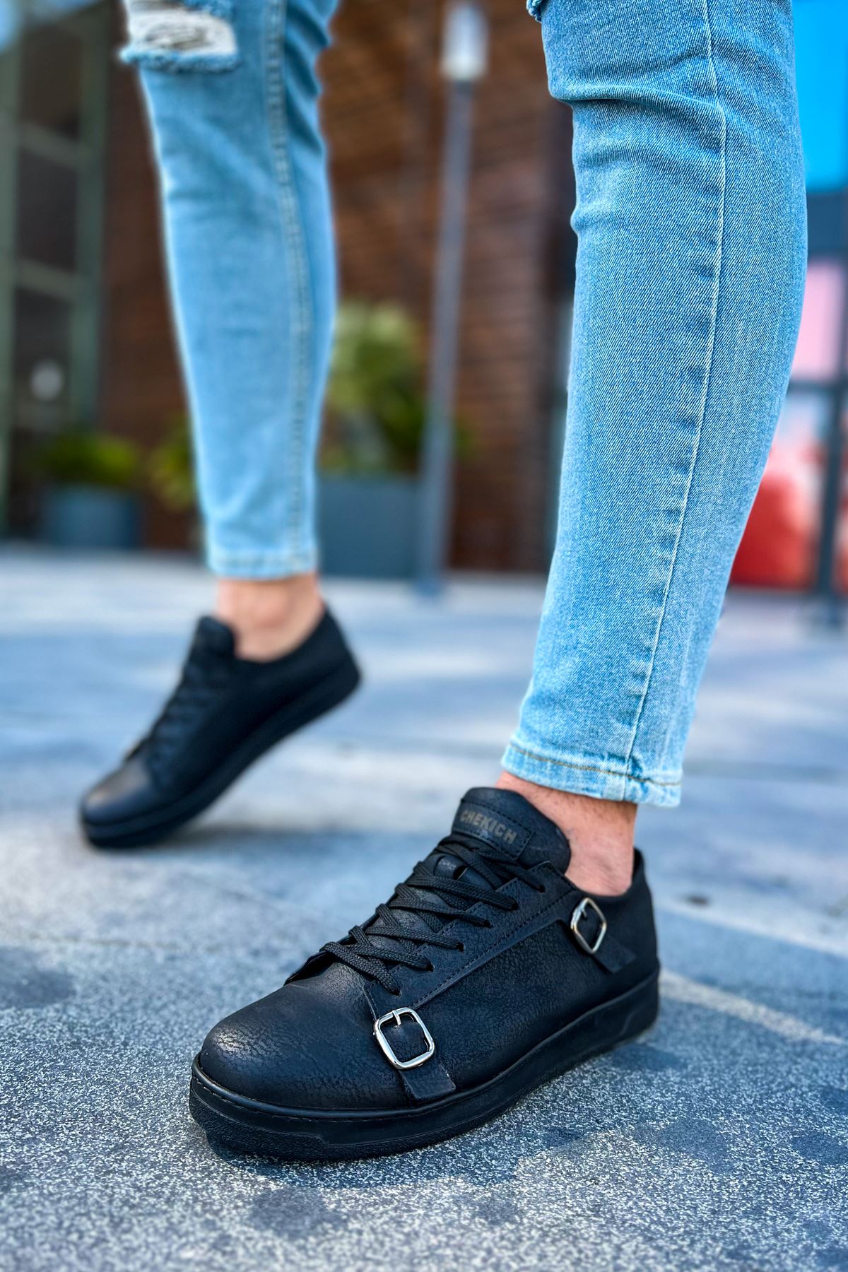 CH191 CST Side Buckle Erkek Ayakkabı SIYAH - Görsel 5