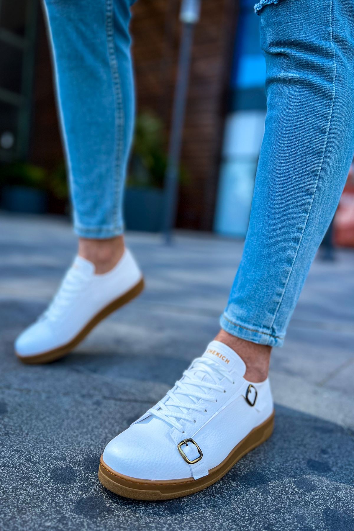 CH191 CKT Side Buckle Erkek Ayakkabı BEYAZ - Görsel 3