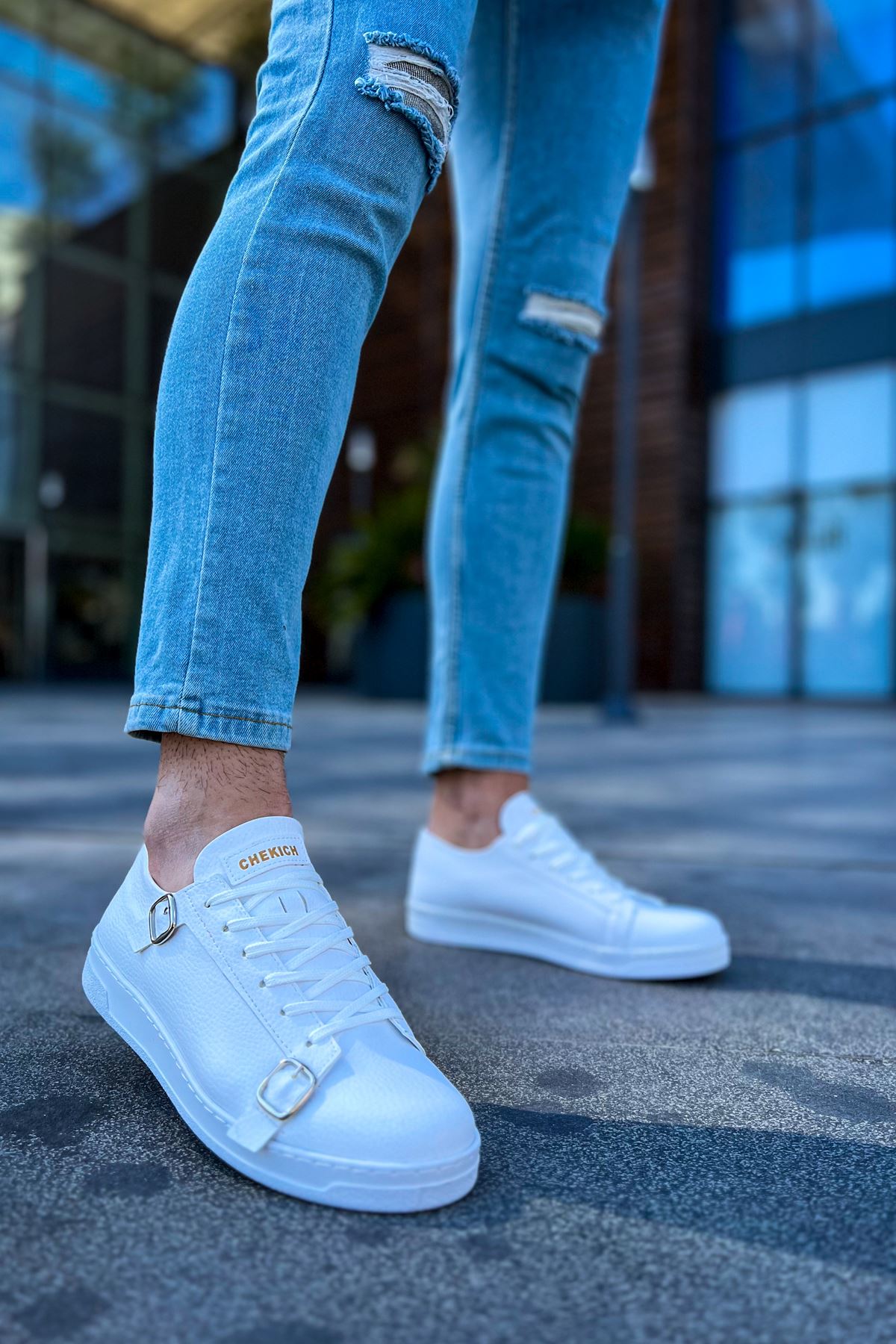 CH191 CBT Side Buckle Erkek Ayakkabı BEYAZ - Görsel 2